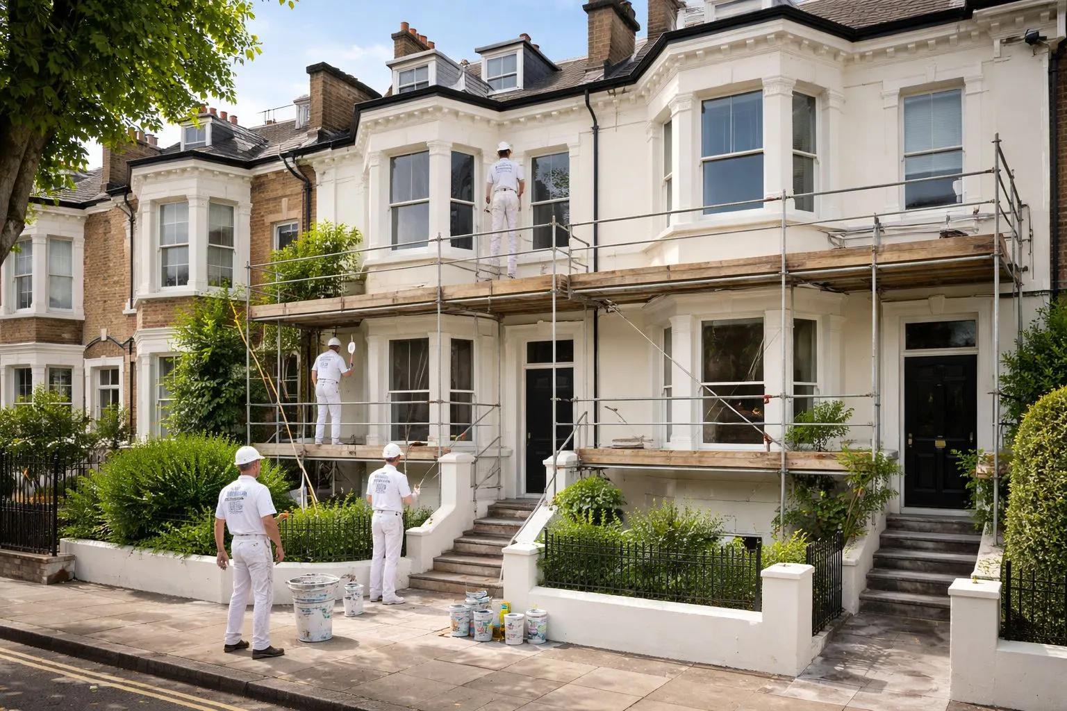 Exterior painting of Victorian facade in Edgware